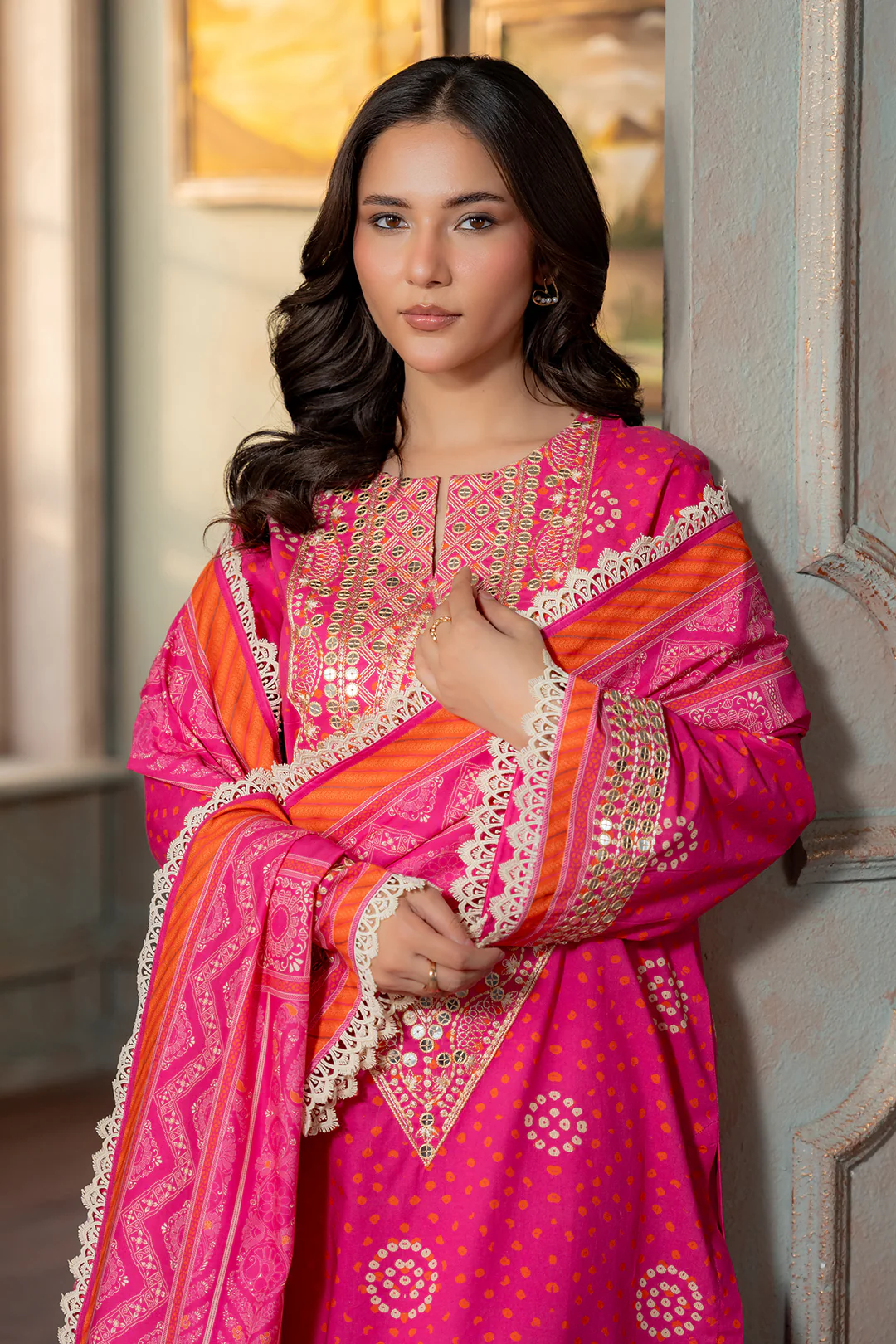 Embroidered Shirt Shalwar Dupatta - 0502 - Image 2