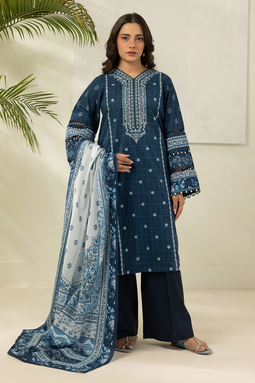 Embroidered Shirt Shalwar Dupatta - 0503 - Image 4