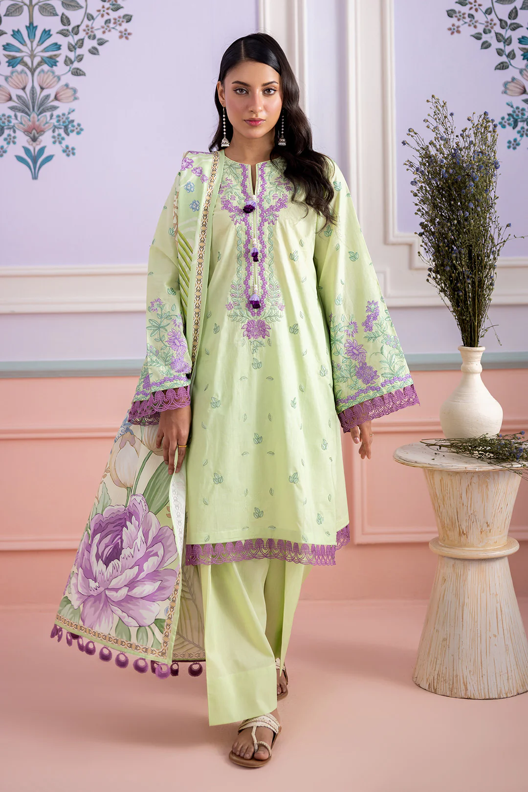 Embroidered Shirt Shalwar Dupatta - 0506