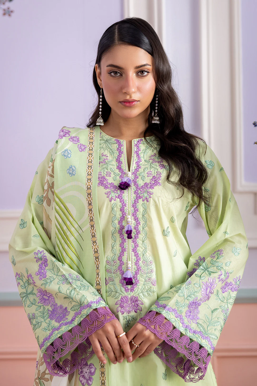 Embroidered Shirt Shalwar Dupatta - 0506 - Image 2