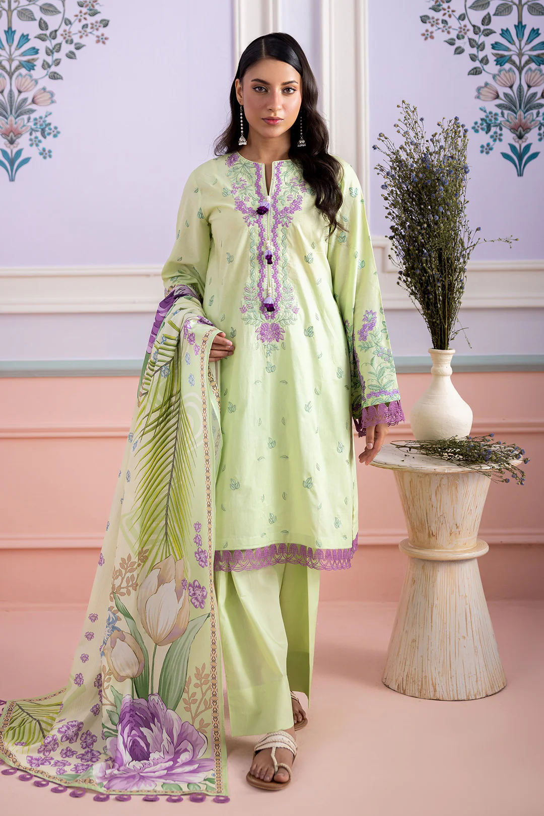 Embroidered Shirt Shalwar Dupatta - 0506 - Image 7