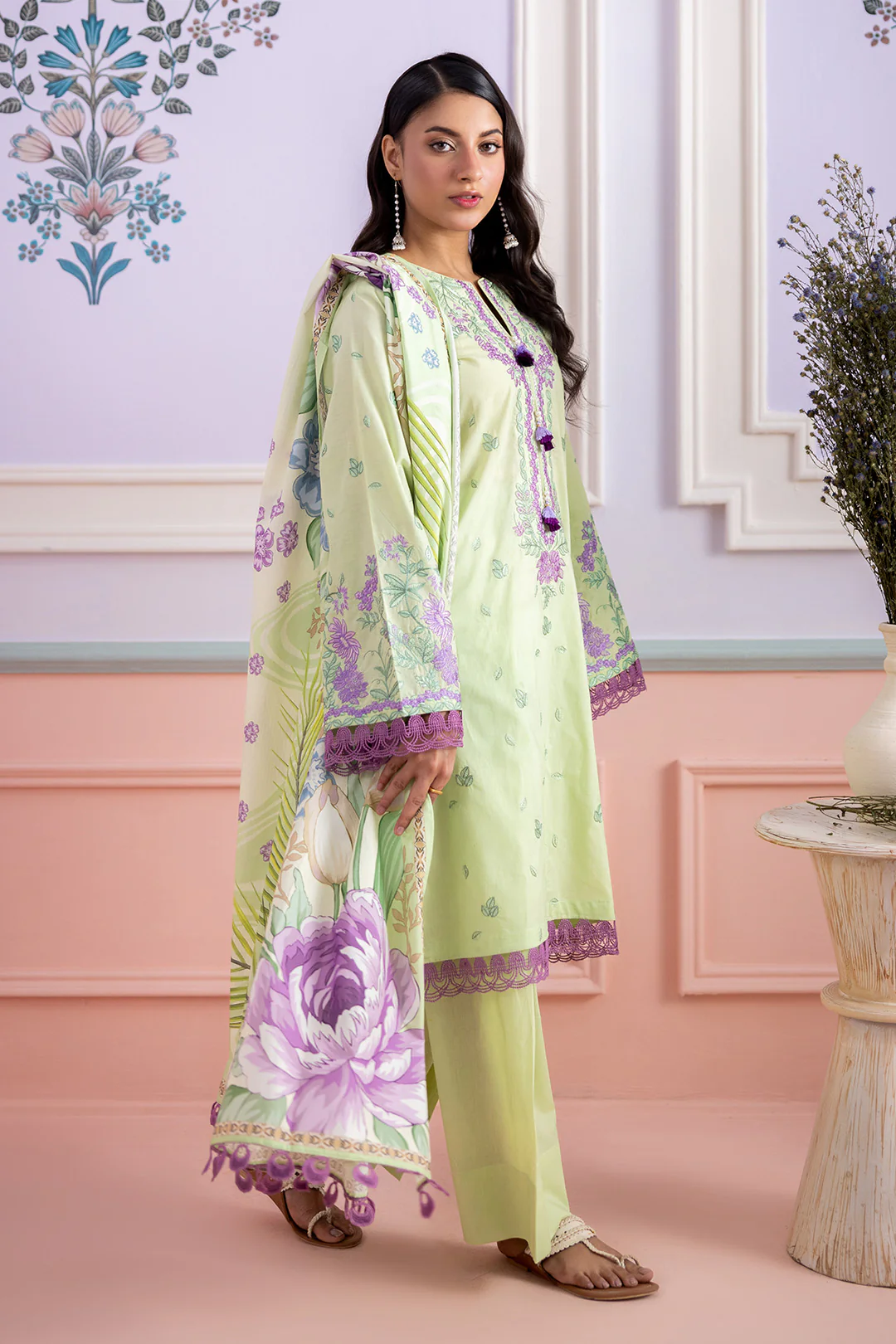 Embroidered Shirt Shalwar Dupatta - 0506 - Image 8