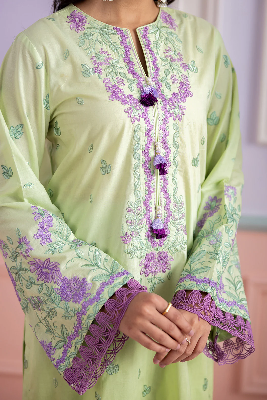 Embroidered Shirt Shalwar Dupatta - 0506 - Image 9