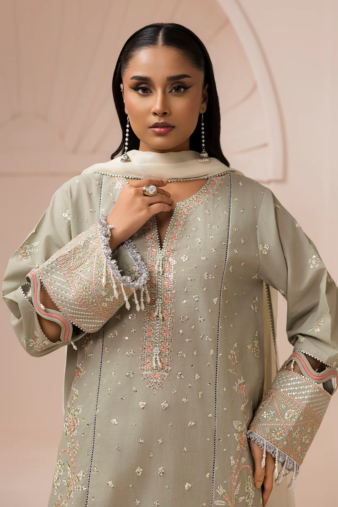 Embroidered Shirt Shalwar Dupatta - 0509