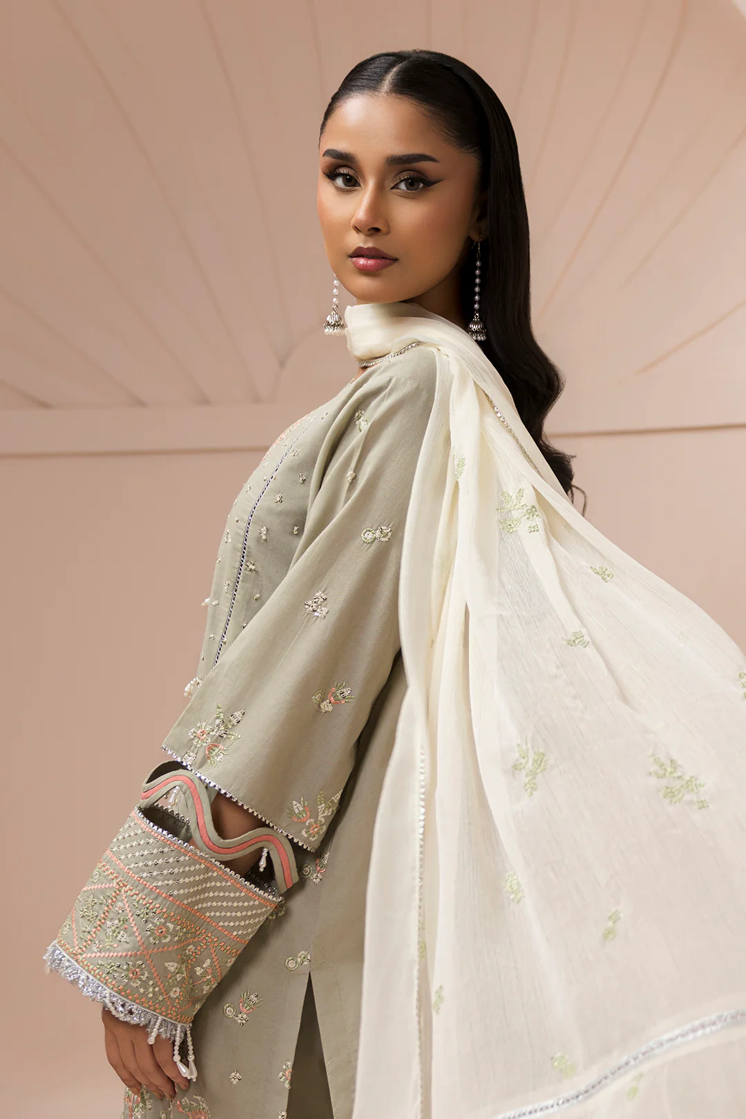 Embroidered Shirt Shalwar Dupatta - 0509 - Image 11