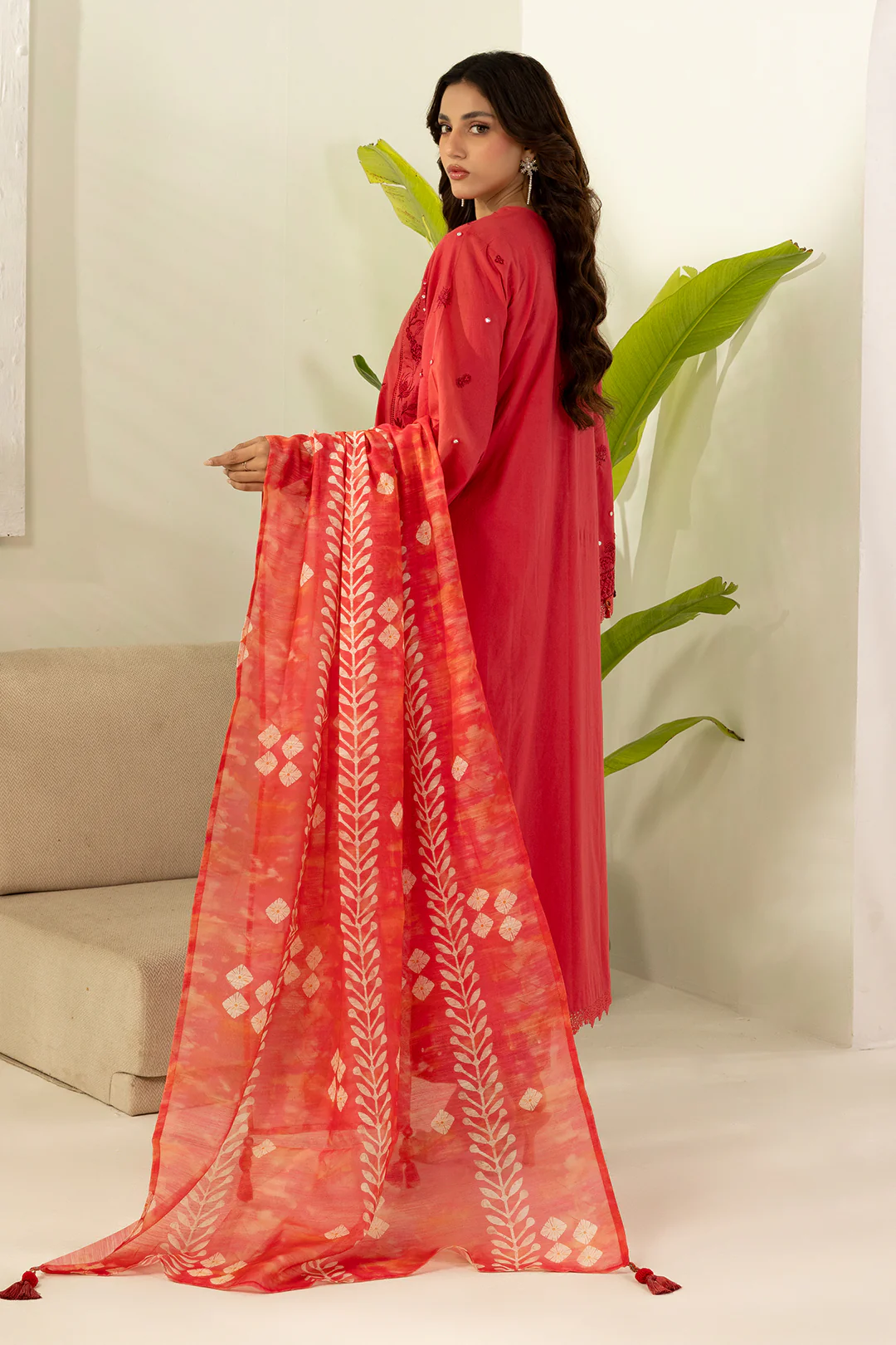 Embroidered Shirt Shalwar Dupatta - 0510 - Image 12