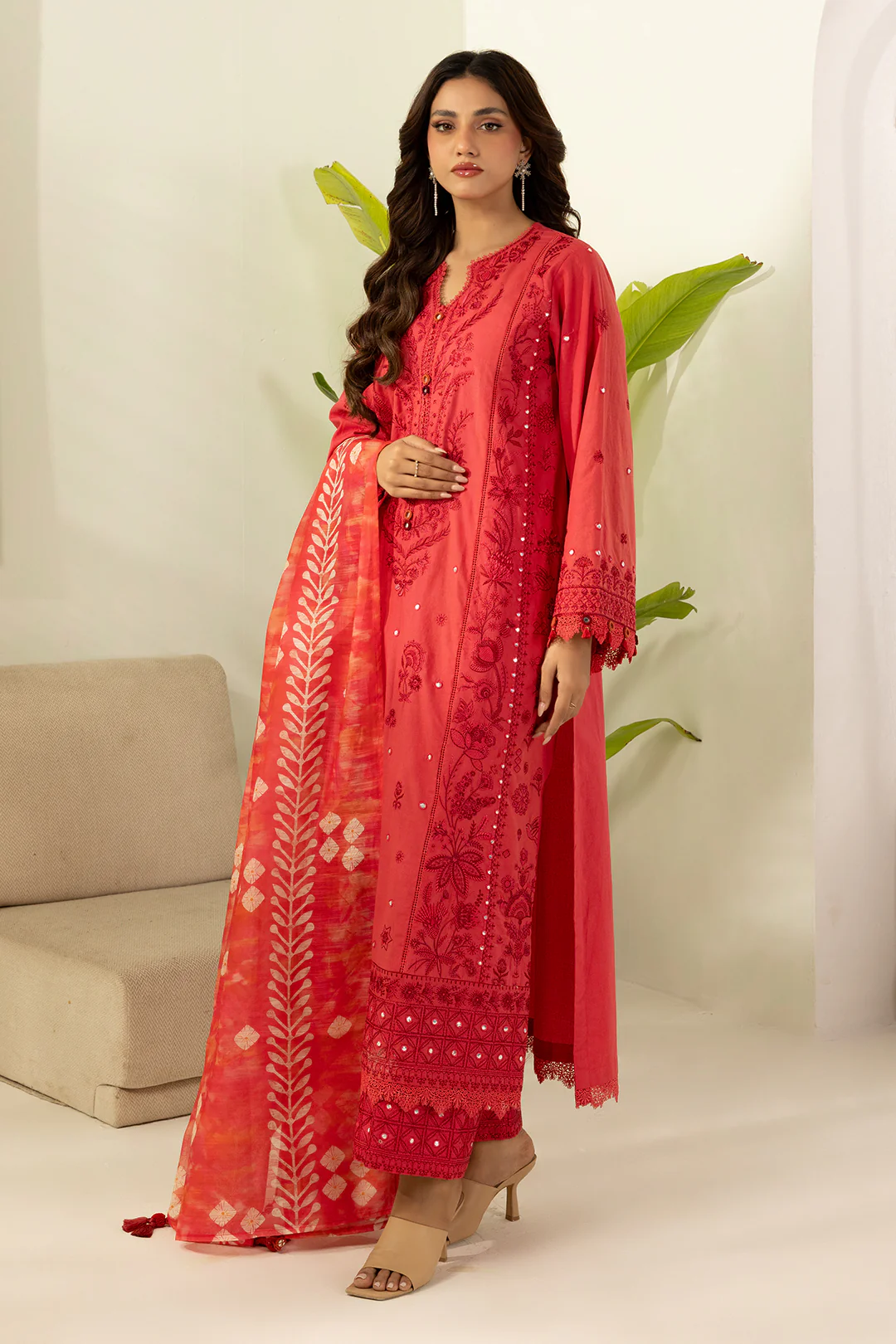 Embroidered Shirt Shalwar Dupatta - 0510 - Image 13
