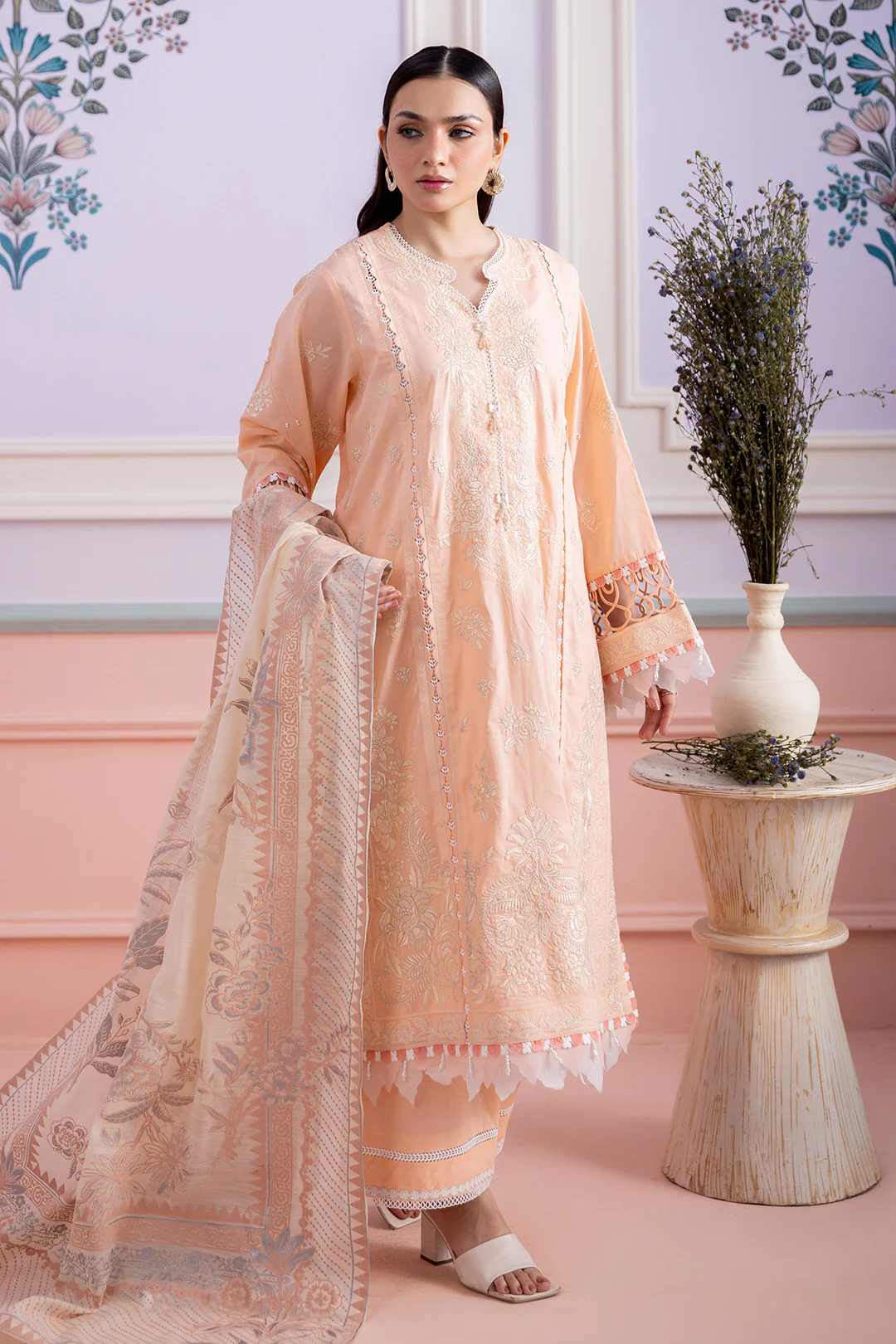 Embroidered Shirt Shalwar Dupatta - 0513 - Image 4