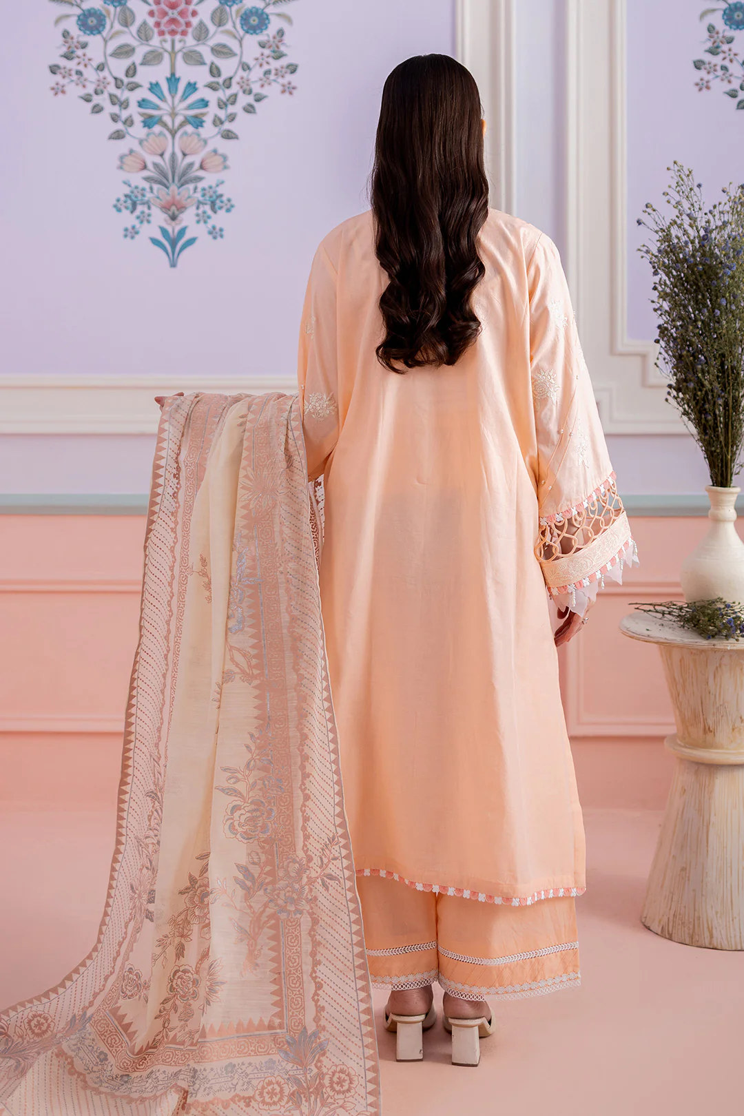 Embroidered Shirt Shalwar Dupatta - 0513 - Image 7