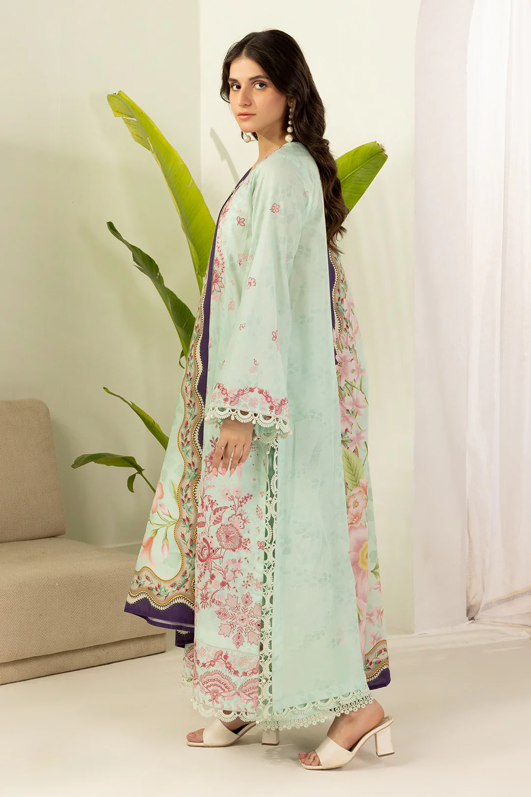 Embroidered Shirt Shalwar Dupatta - 0514 - Image 4