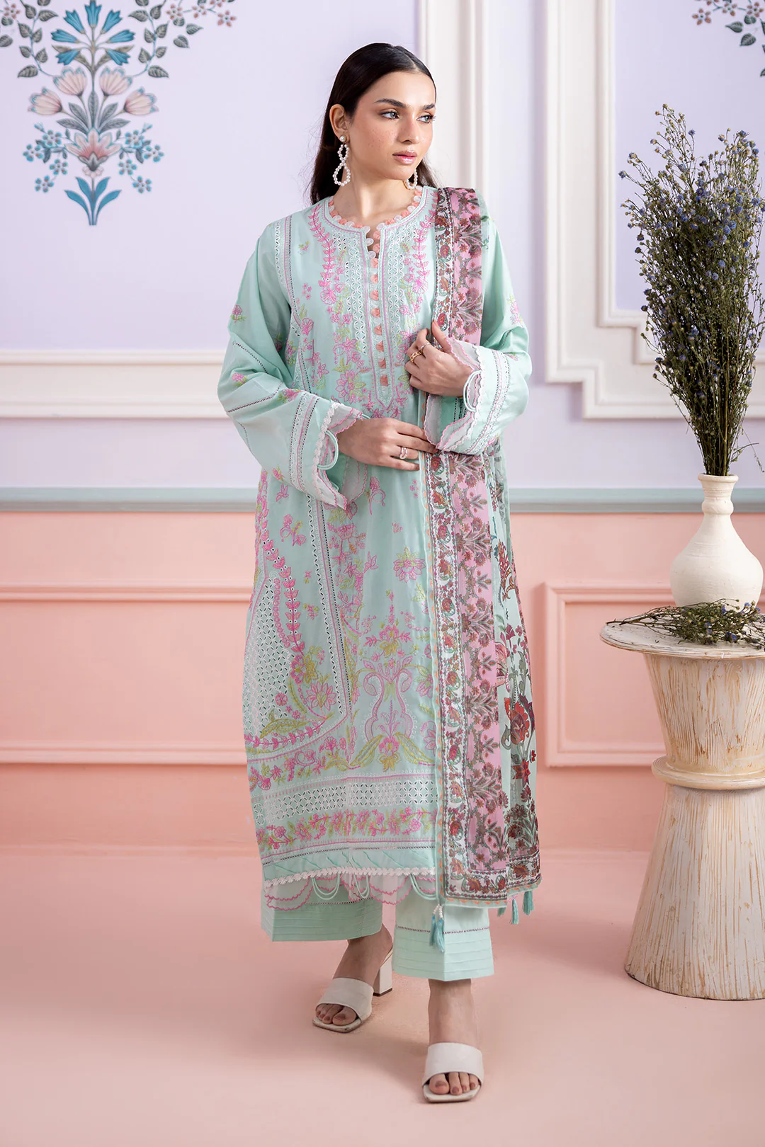 Embroidered Shirt Shalwar Dupatta - 0515 - Image 2