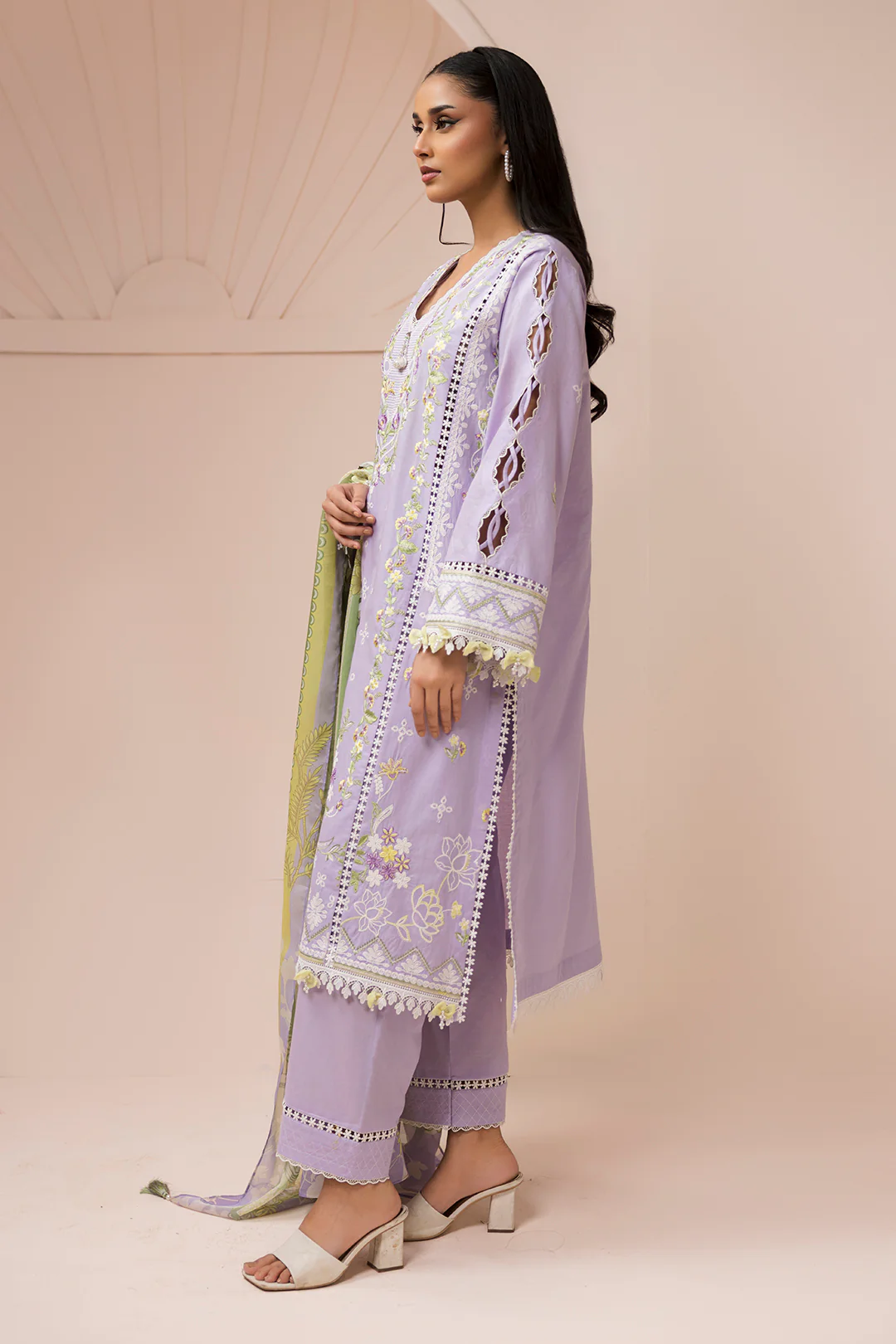 Embroidered Shirt Shalwar Dupatta - 0517 - Image 4
