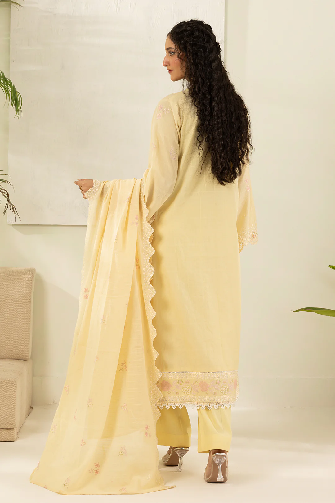 Embroidered Shirt Shalwar Dupatta - 0518 - Image 8