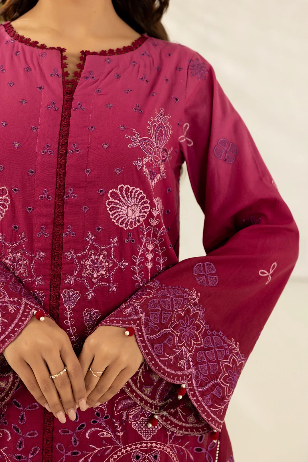 Embroidered Shirt Shalwar Dupatta - 0520 - Image 7