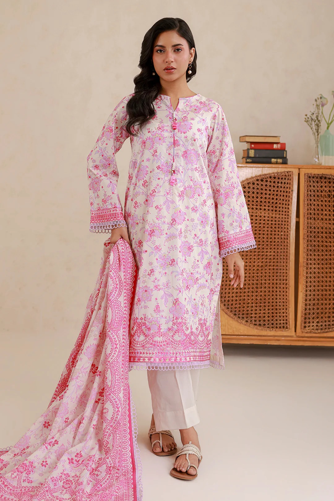 Embroidered Shirt Shalwar Dupatta - 0561 - Image 4