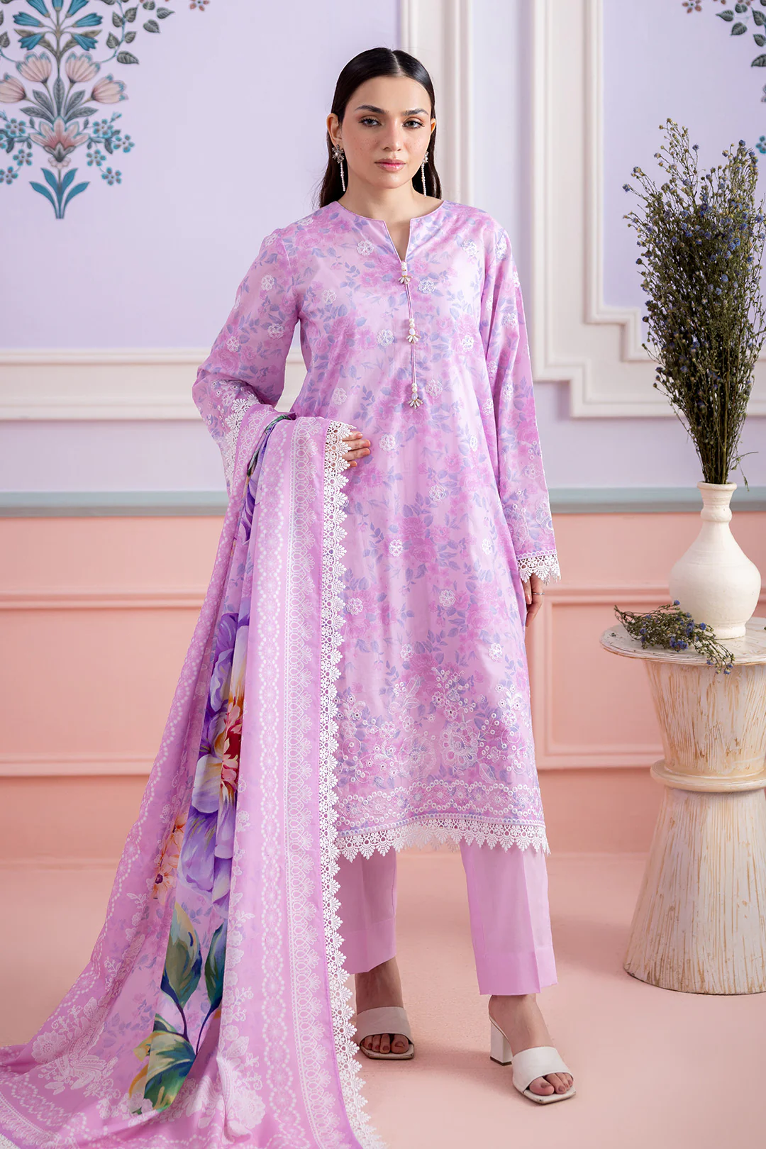Embroidered Shirt Shalwar Dupatta - 0567 - Image 4