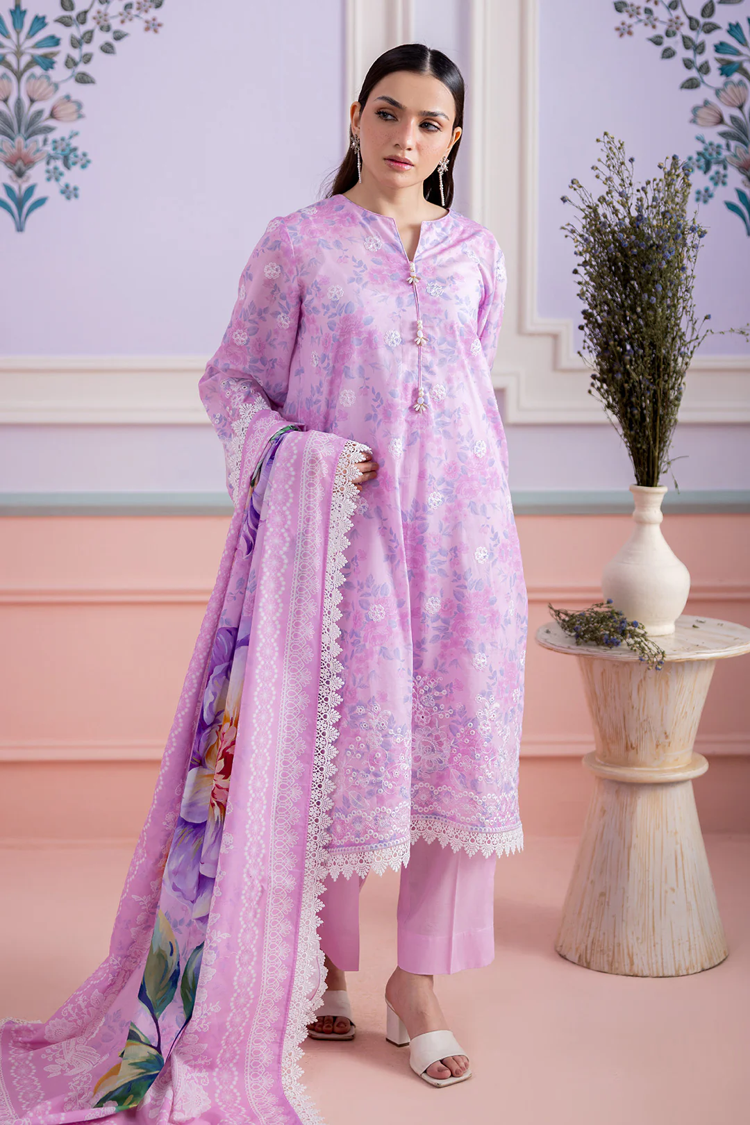 Embroidered Shirt Shalwar Dupatta - 0567 - Image 5
