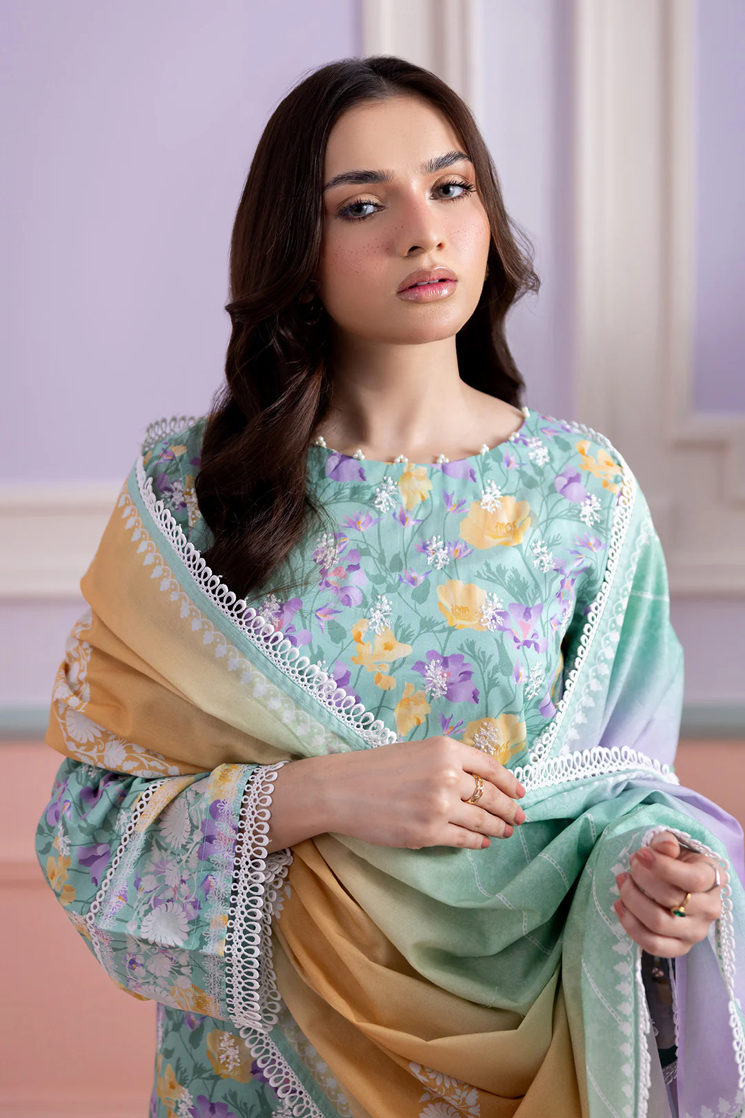 Embroidered Shirt Shalwar Dupatta - 0569 - Image 2