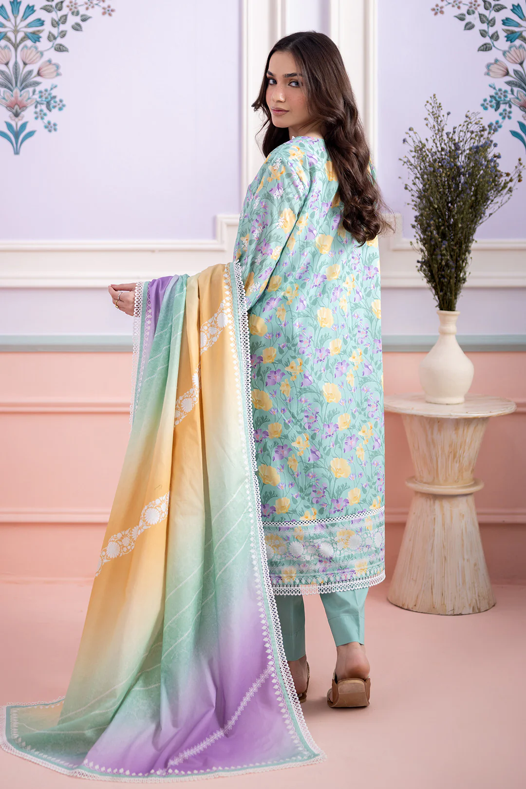 Embroidered Shirt Shalwar Dupatta - 0569 - Image 9