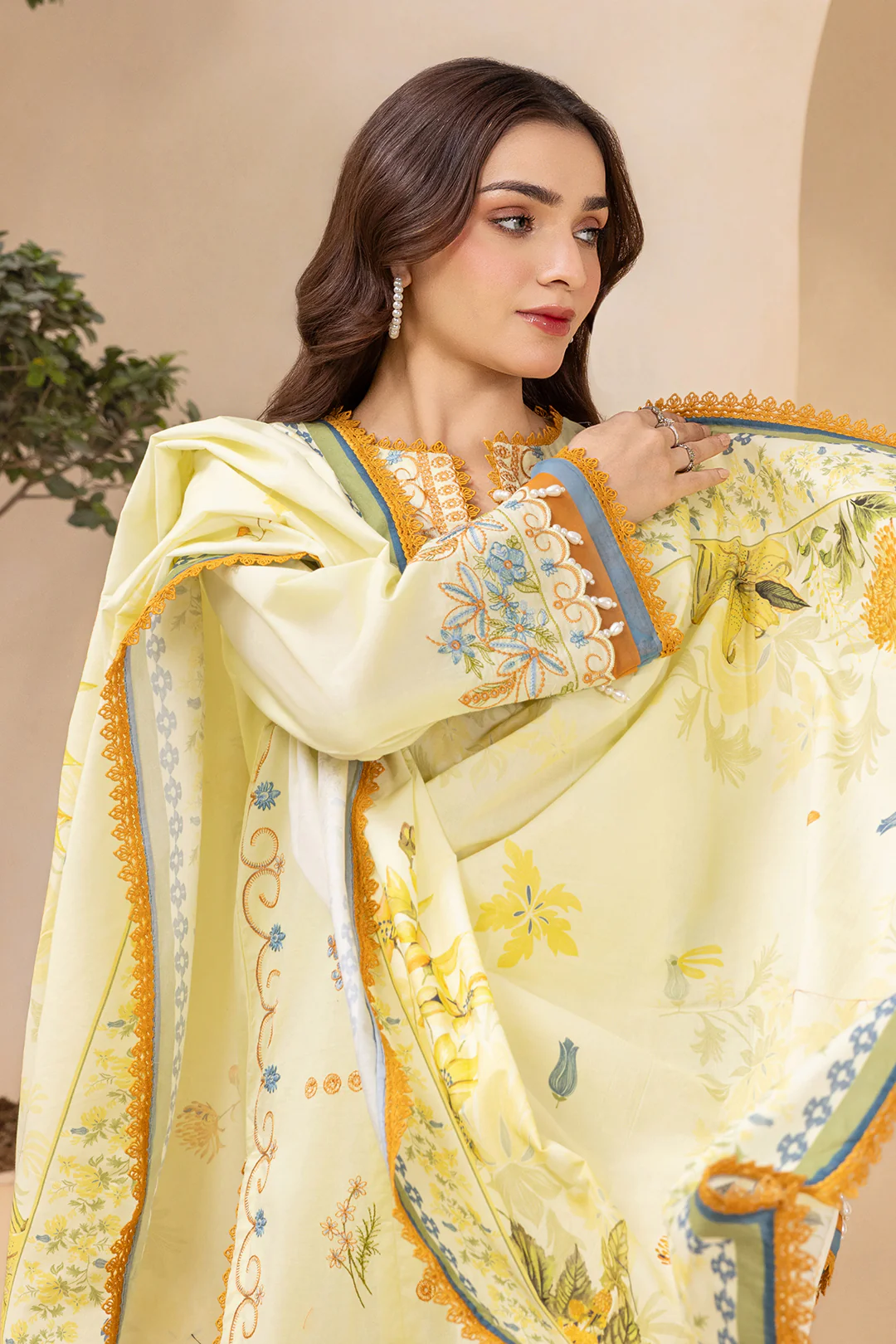 Embroidered Shirt Shalwar Dupatta - 0570 - Image 2