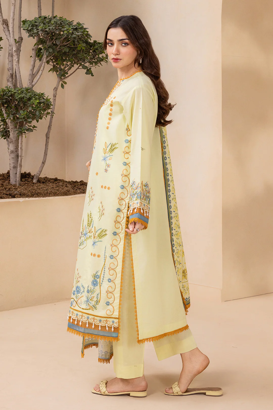 Embroidered Shirt Shalwar Dupatta - 0570 - Image 3