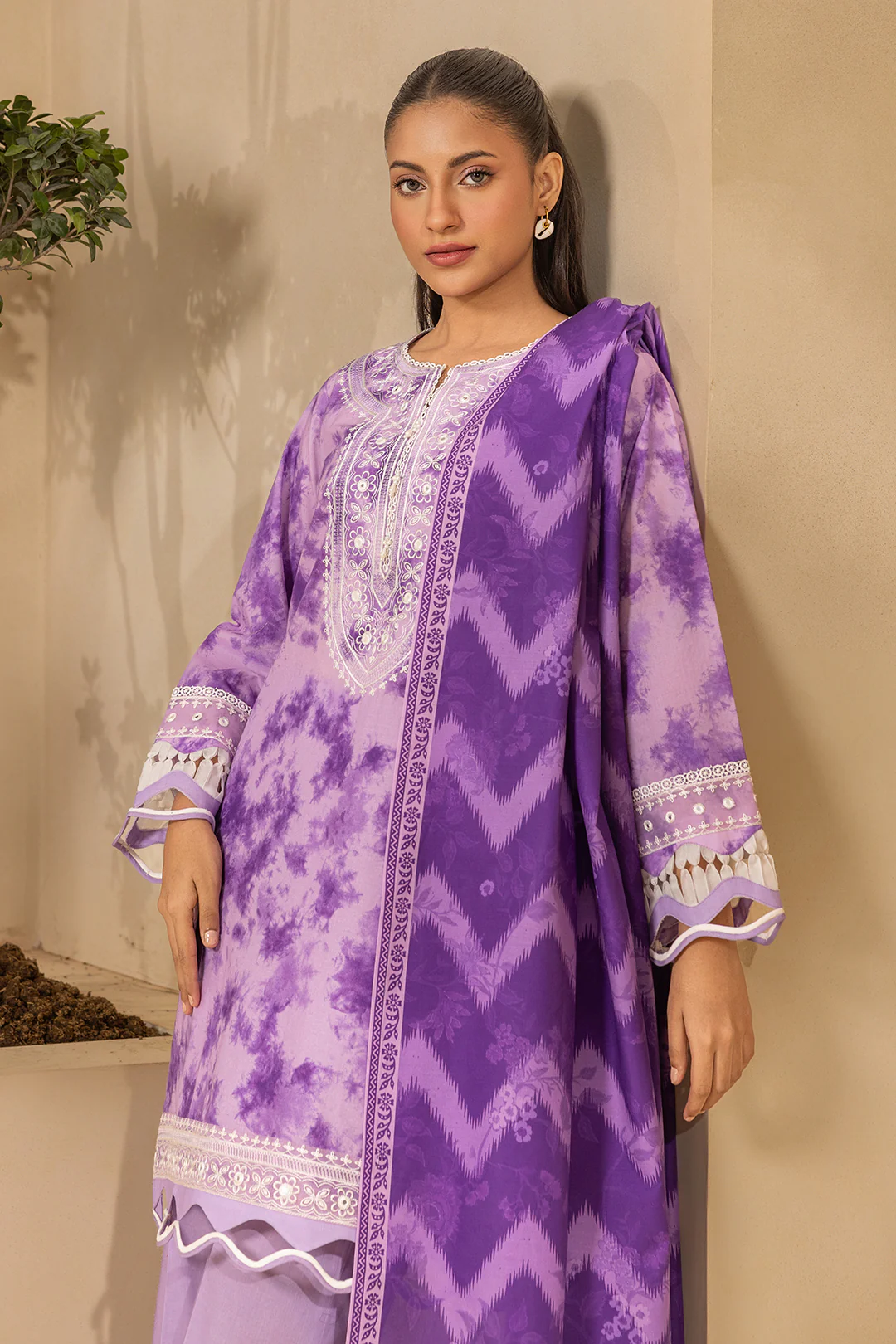 Embroidered Shirt Shalwar Dupatta - 0571 - Image 2