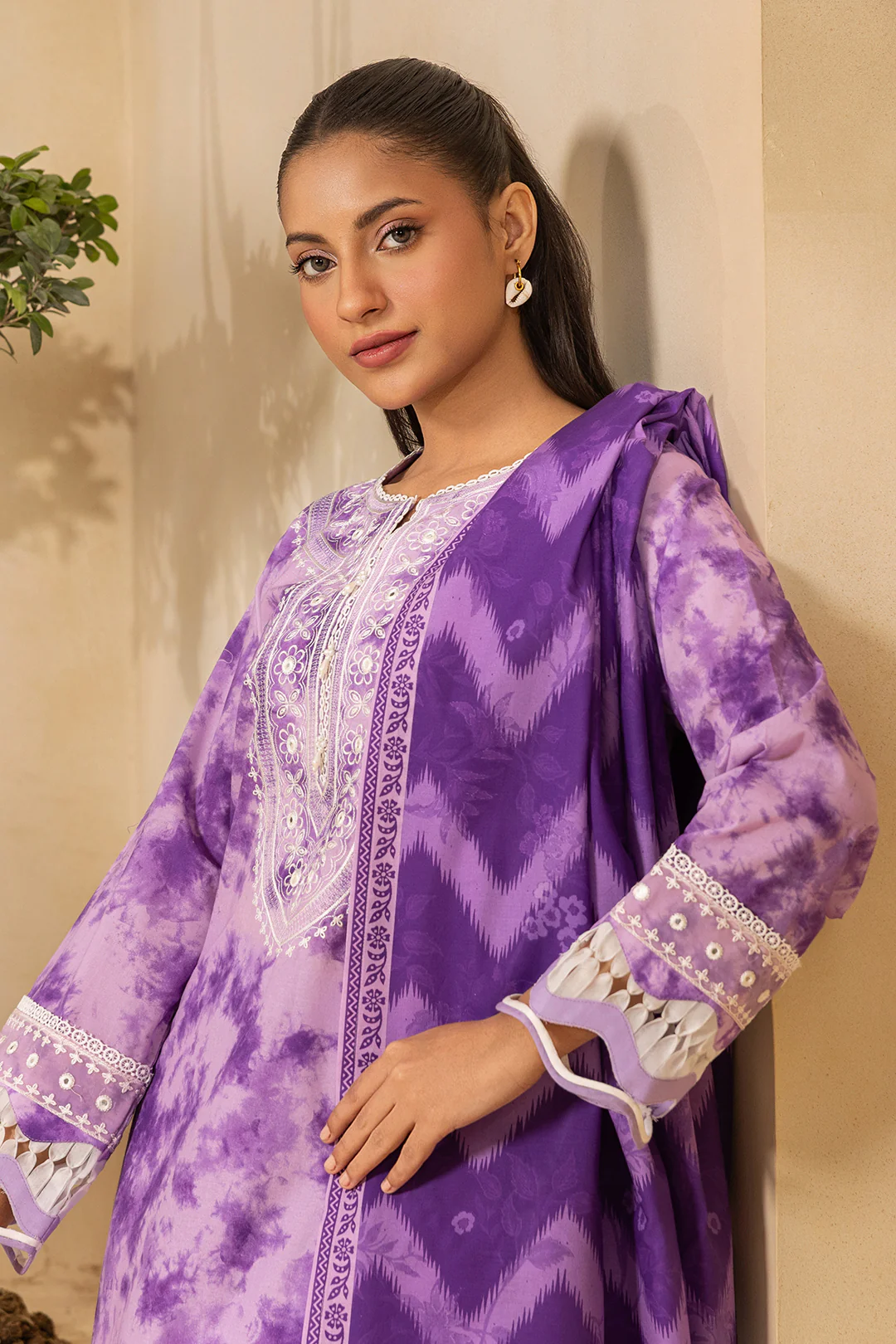 Embroidered Shirt Shalwar Dupatta - 0571 - Image 3