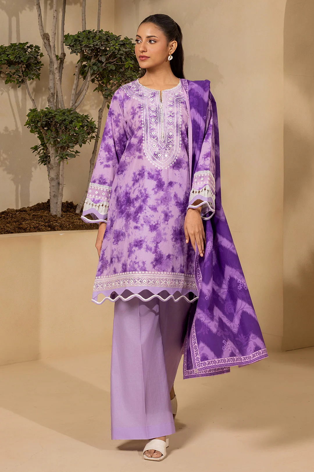 Embroidered Shirt Shalwar Dupatta - 0571 - Image 4