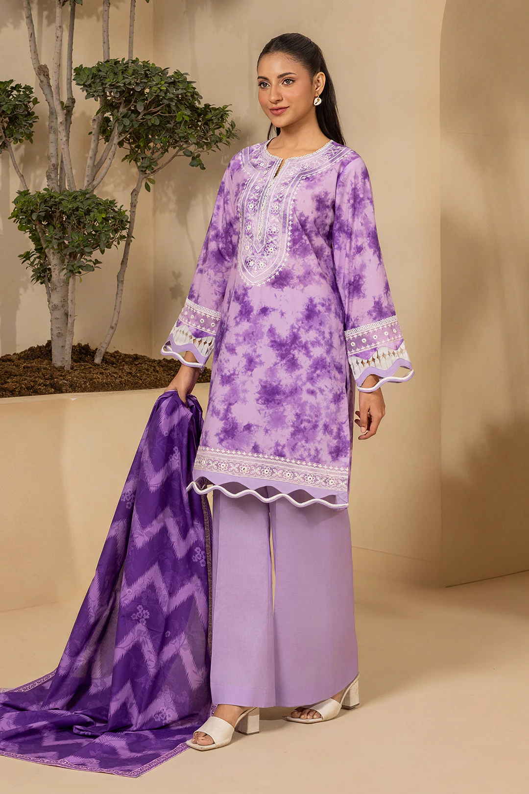Embroidered Shirt Shalwar Dupatta - 0571 - Image 6