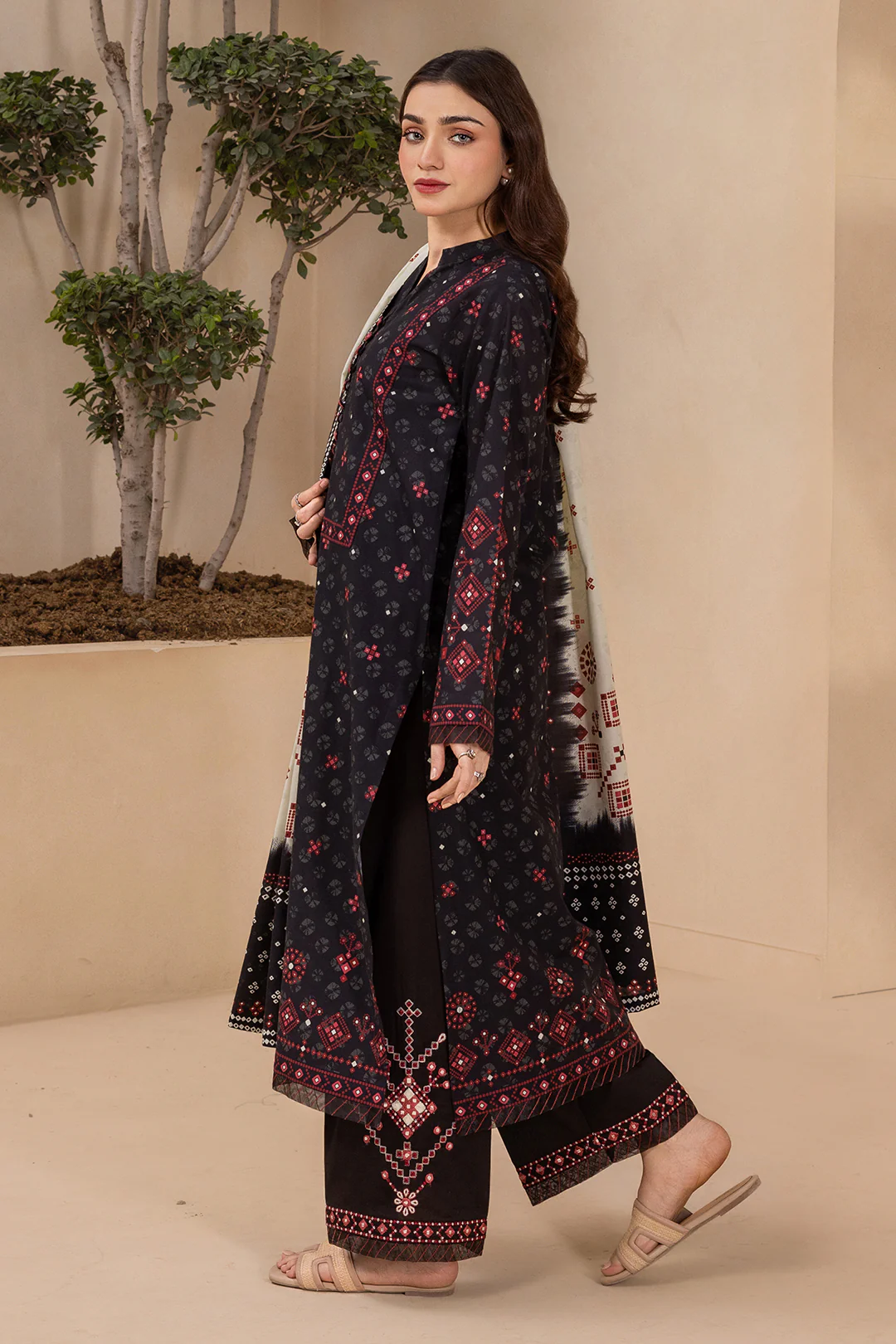 Embroidered Shirt Shalwar Dupatta - 0572 - Image 5