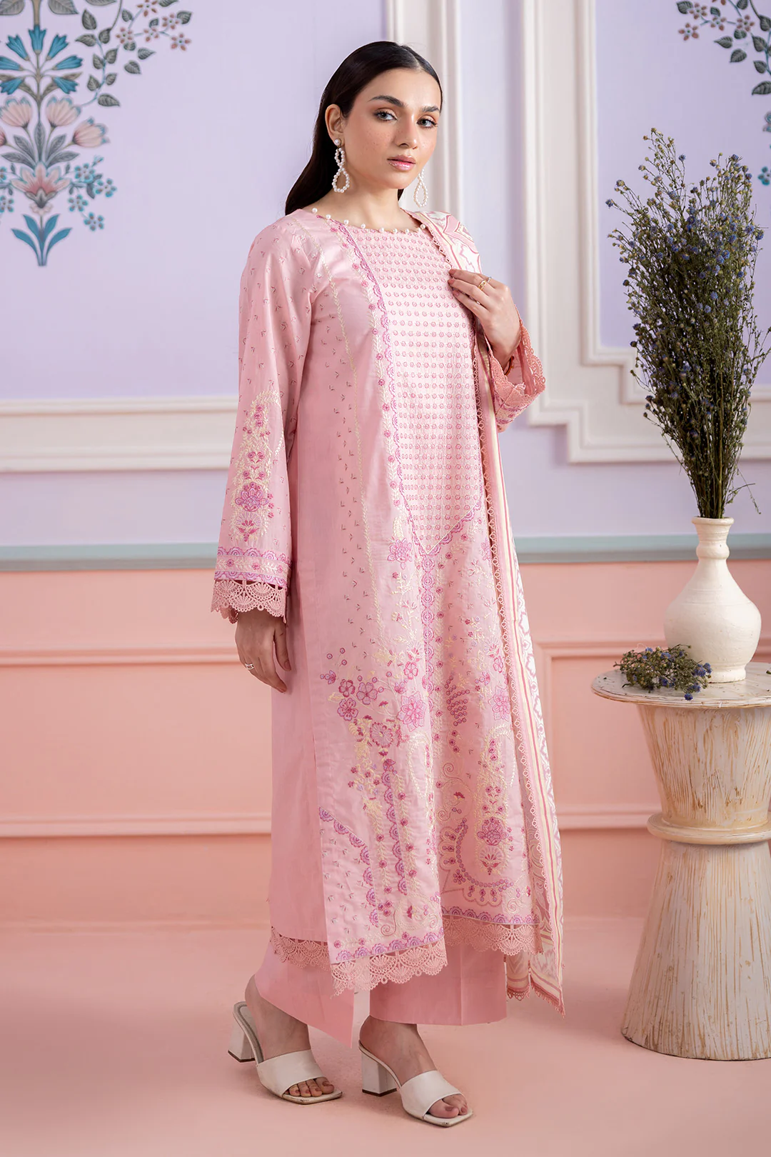 Embroidered Shirt Shalwar Dupatta - 0575 - Image 3