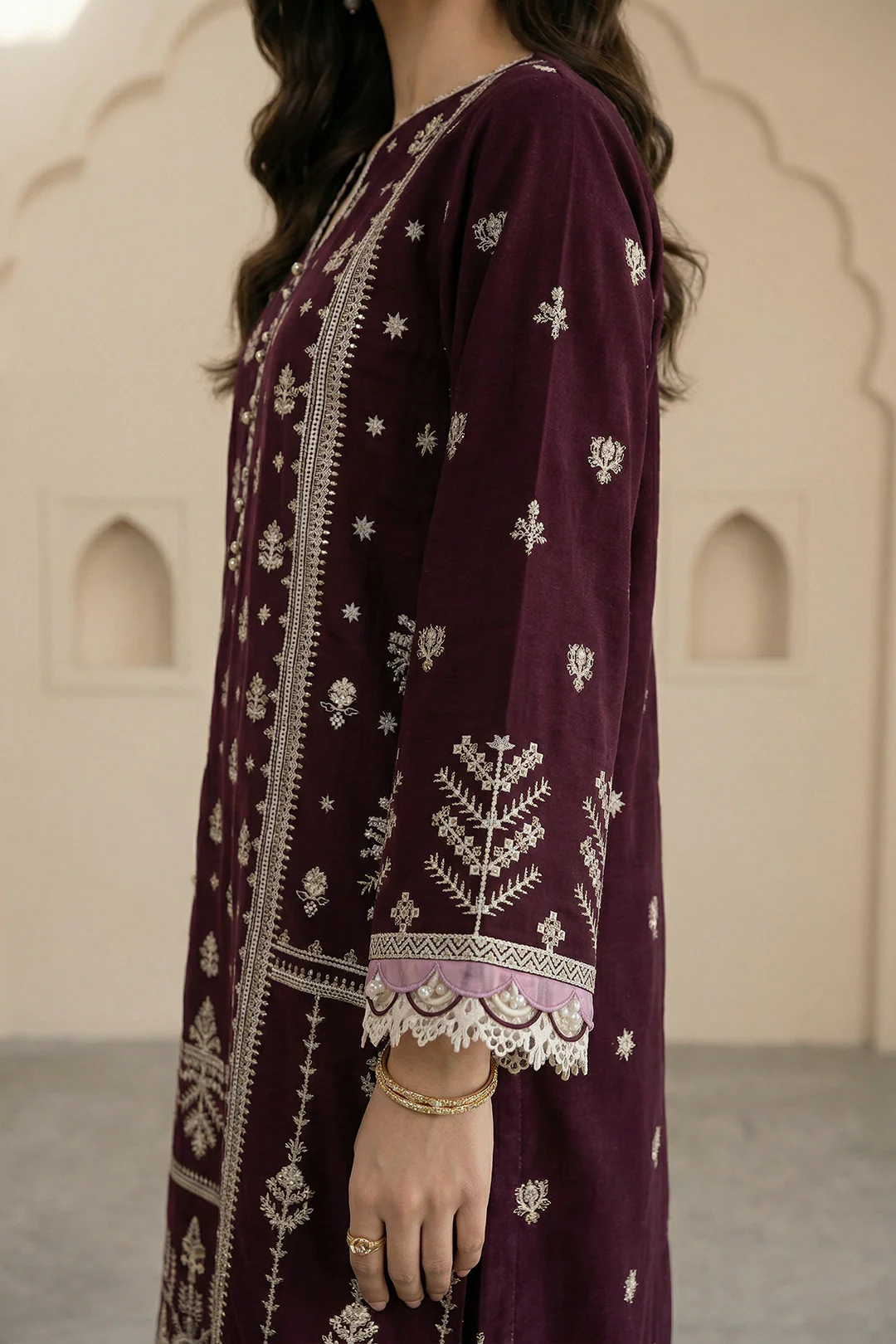 Embroidered Shirt Shalwar Dupatta - 0577 - Image 4