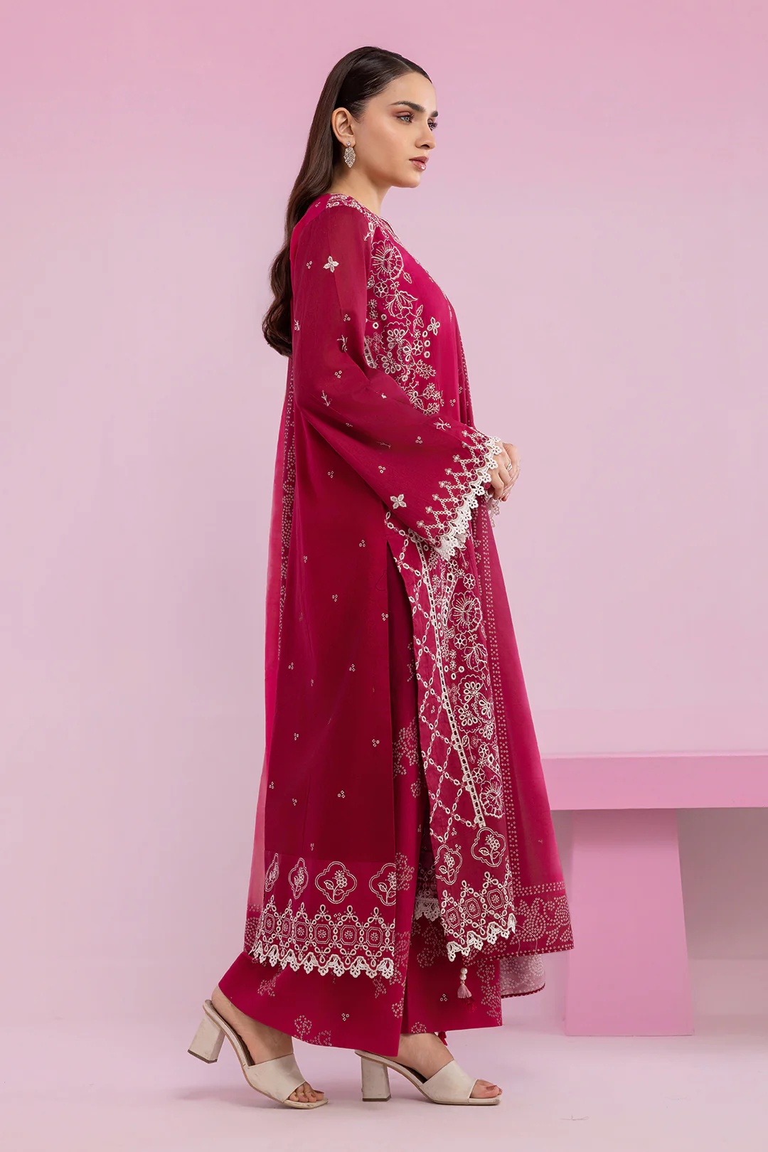 Embroidered Shirt Shalwar Dupatta - 0578 - Image 13
