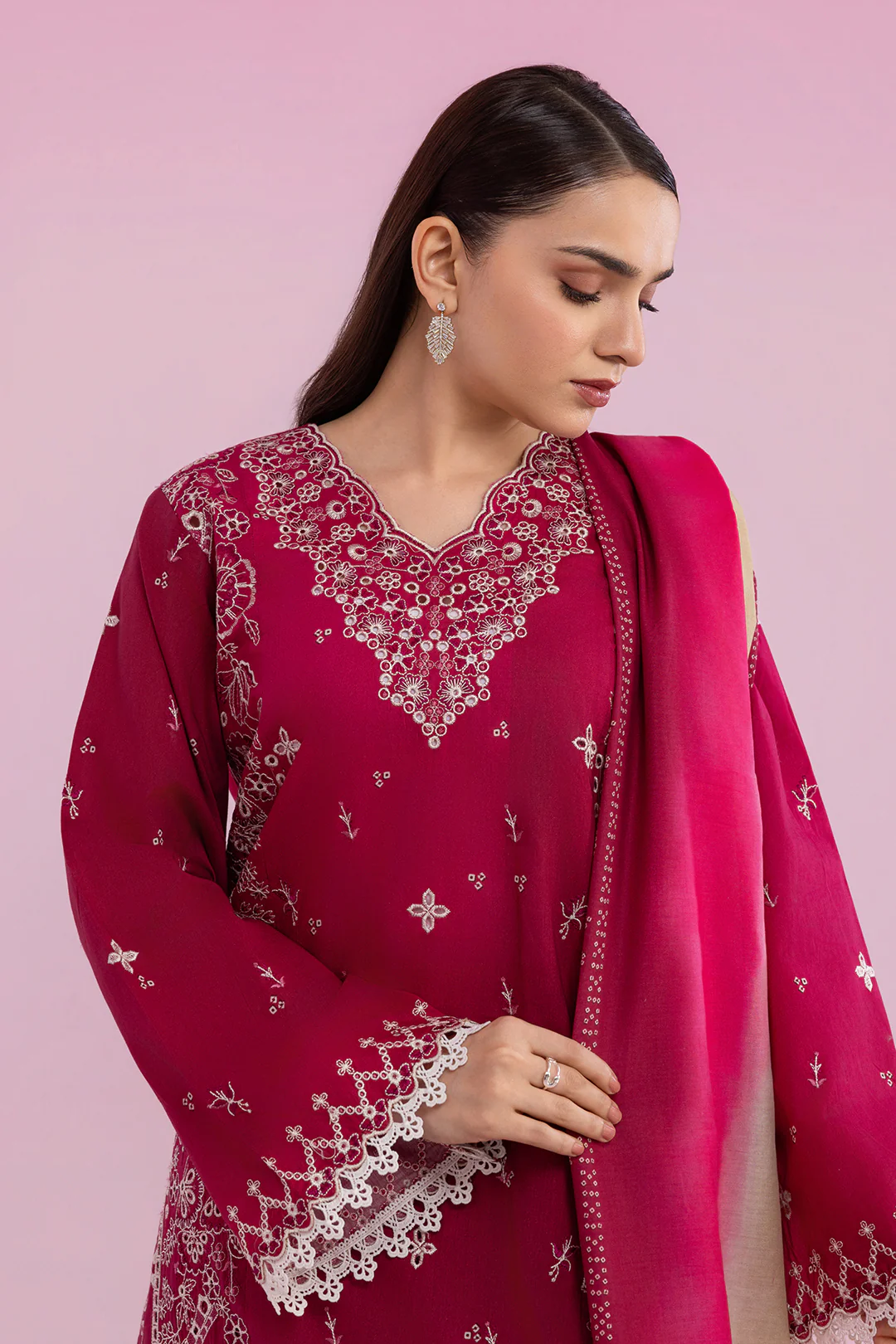 Embroidered Shirt Shalwar Dupatta - 0578 - Image 3