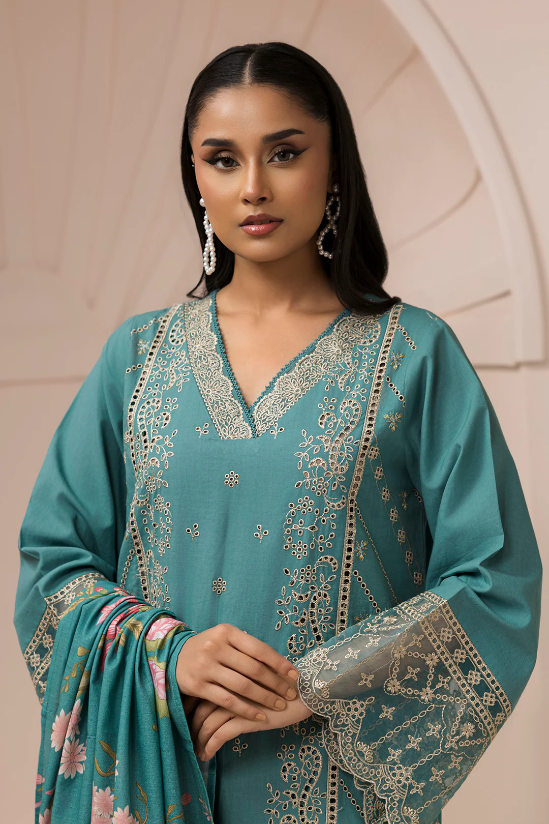 Embroidered Shirt Shalwar Dupatta - 0582