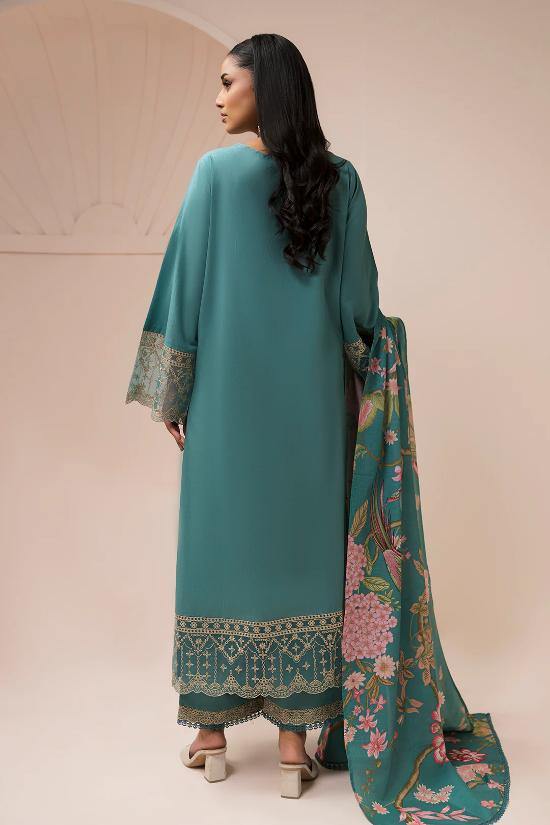 Embroidered Shirt Shalwar Dupatta - 0582 - Image 7