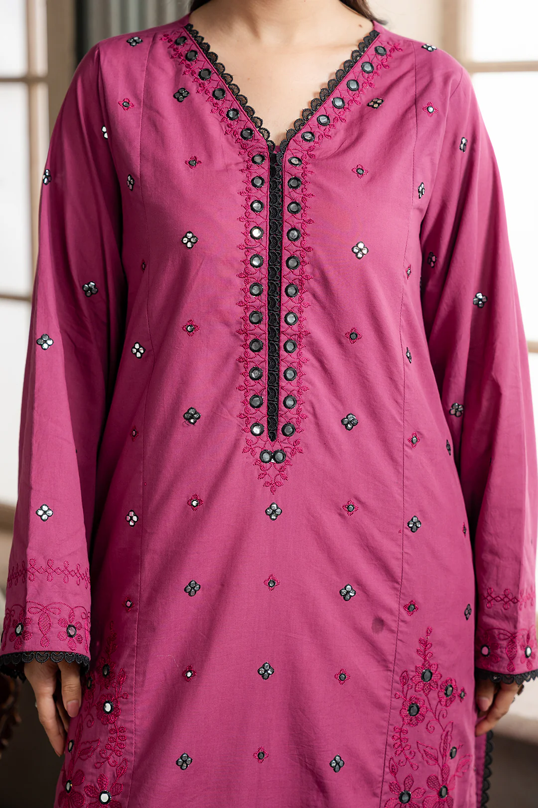 Embroidered Shirt Shalwar Dupatta - 0584 - Image 9