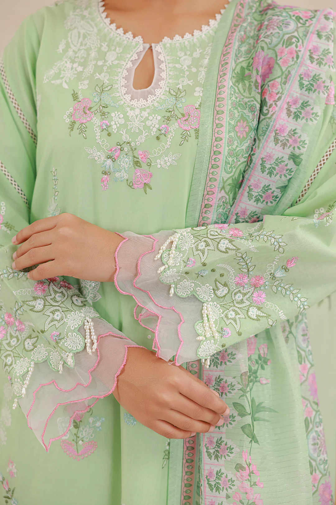 Embroidered Shirt Shalwar Dupatta - 0585 - Image 6