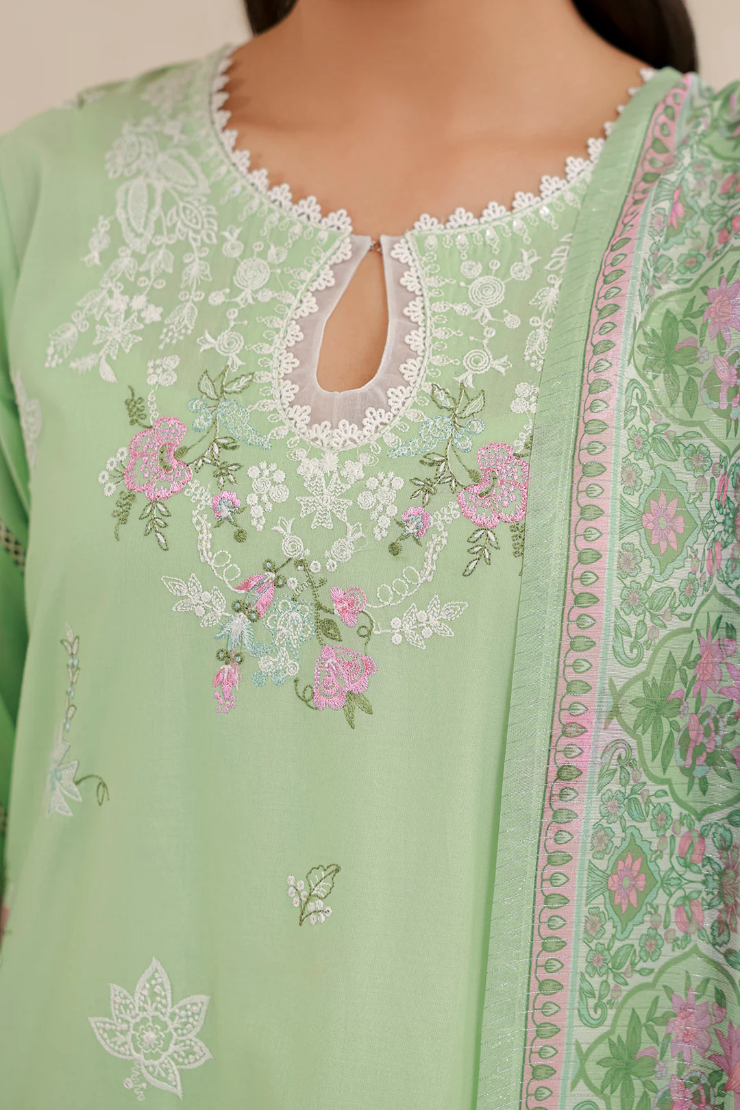 Embroidered Shirt Shalwar Dupatta - 0585 - Image 7