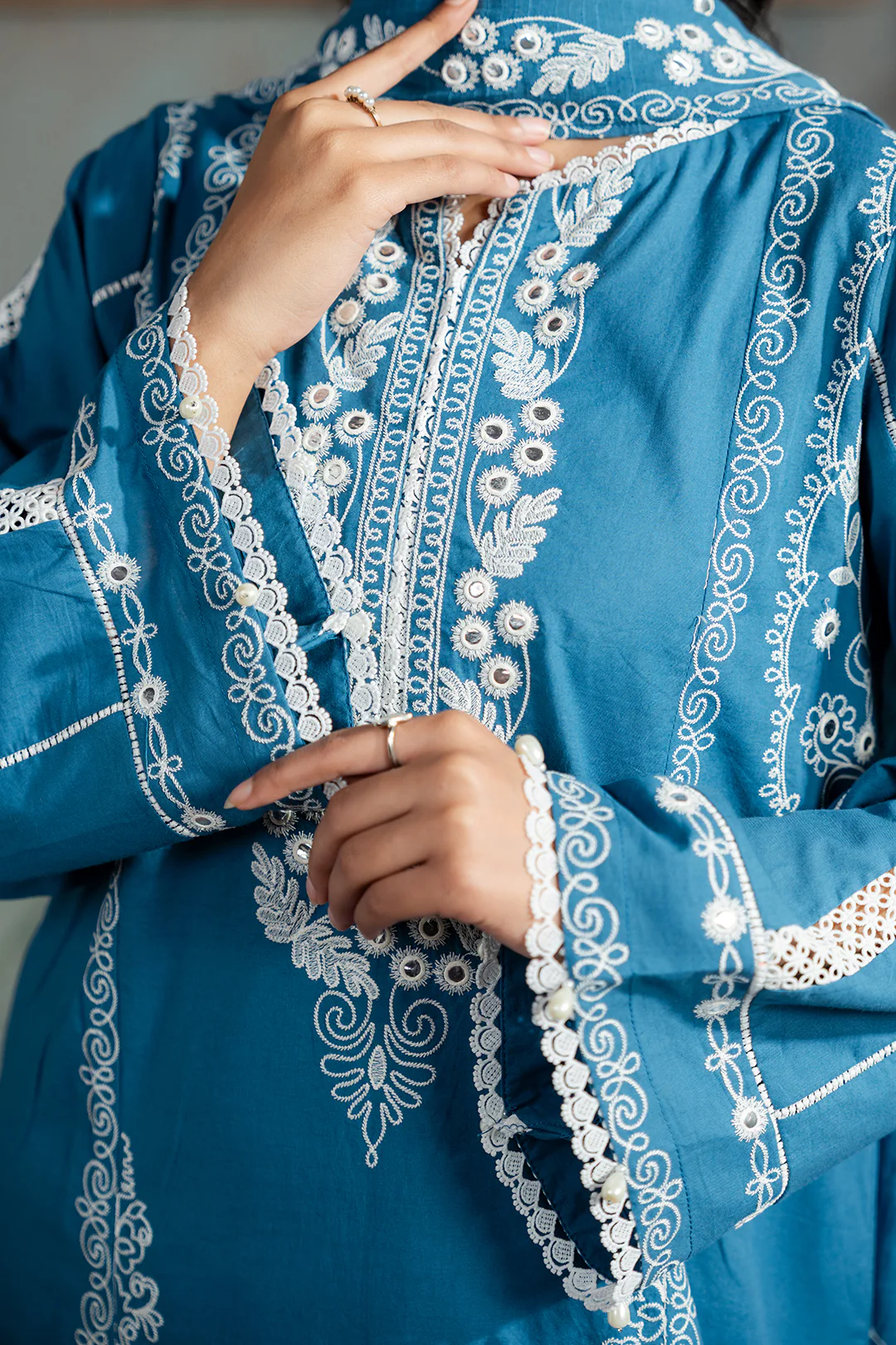 Embroidered Shirt Shalwar Dupatta - 0586 - Image 5