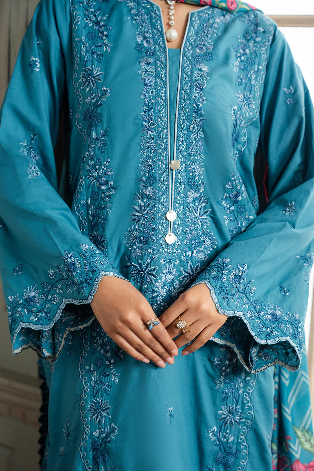 Embroidered Shirt Shalwar Dupatta - 0588 - Image 9