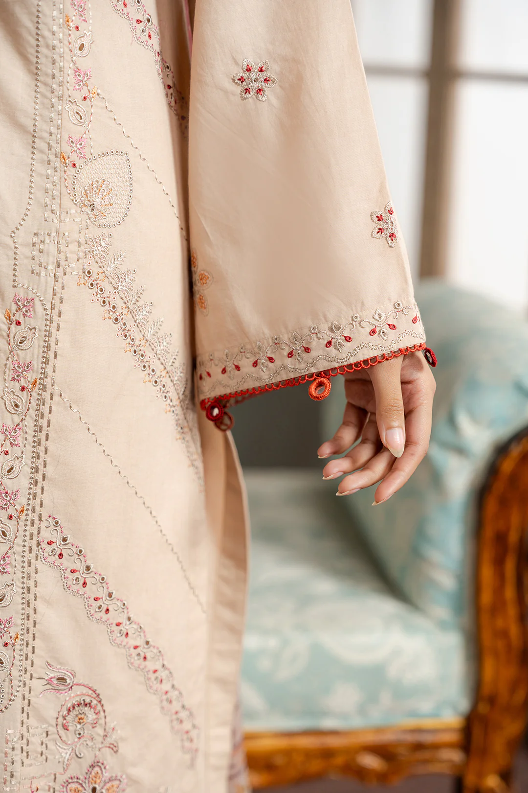 Embroidered Shirt Shalwar Dupatta - 0590 - Image 10