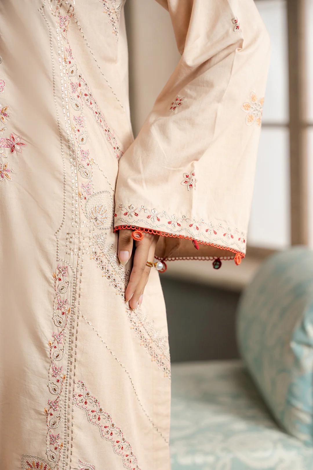 Embroidered Shirt Shalwar Dupatta - 0590 - Image 11