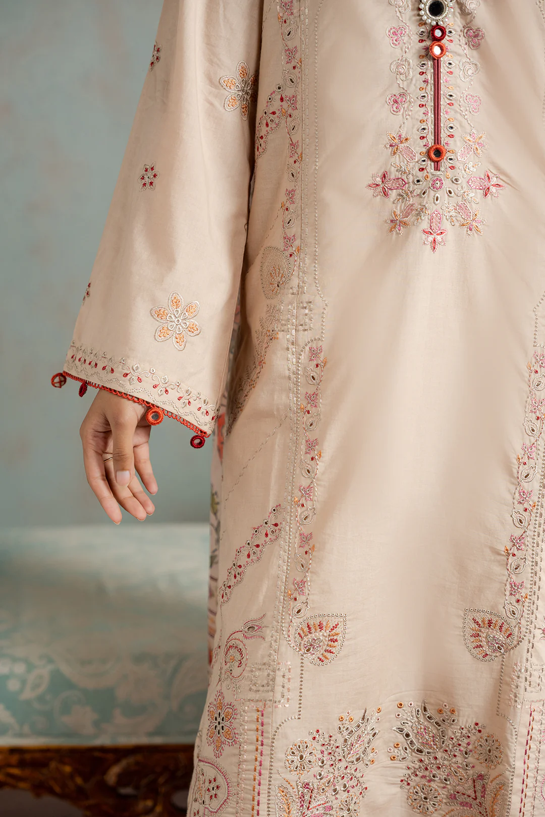 Embroidered Shirt Shalwar Dupatta - 0590 - Image 9