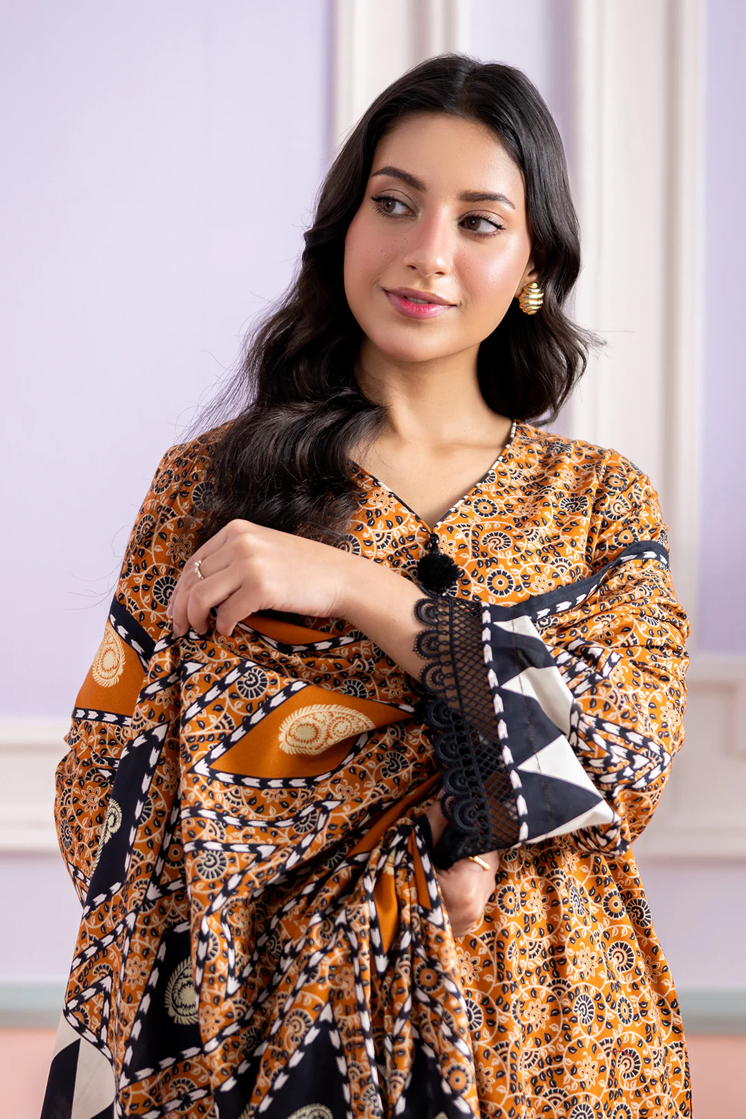 Embroidered Shirt Shalwar Dupatta - 0637 - Image 2