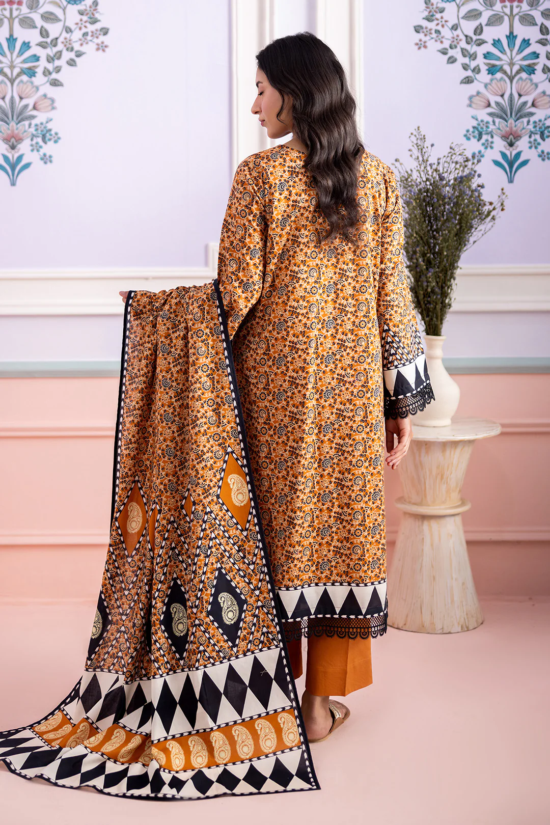 Embroidered Shirt Shalwar Dupatta - 0637 - Image 9