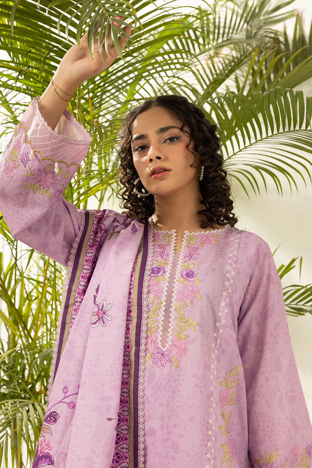 Embroidered Shirt Shalwar Dupatta - 0640 - Image 4