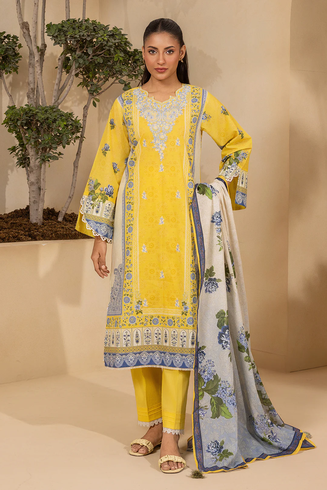 Embroidered Shirt Shalwar Dupatta - 0642 - Image 4