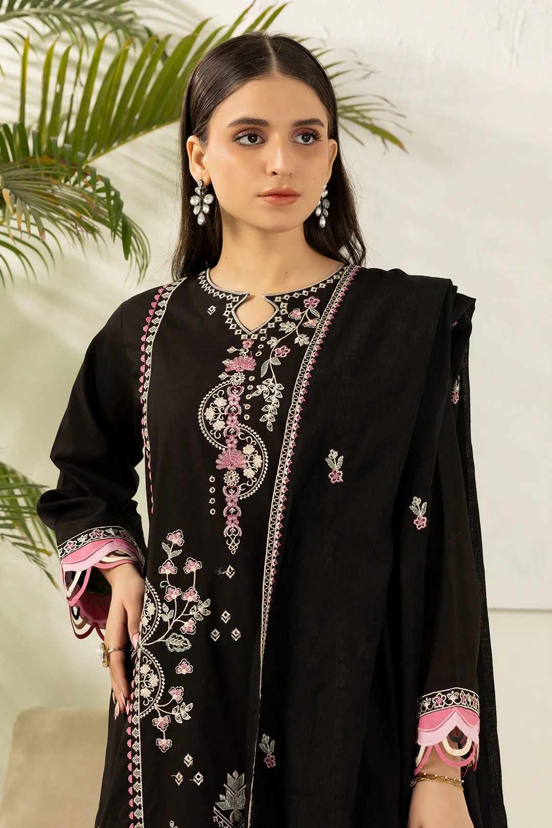 Embroidered Shirt Shalwar Dupatta - 0646 - Image 3