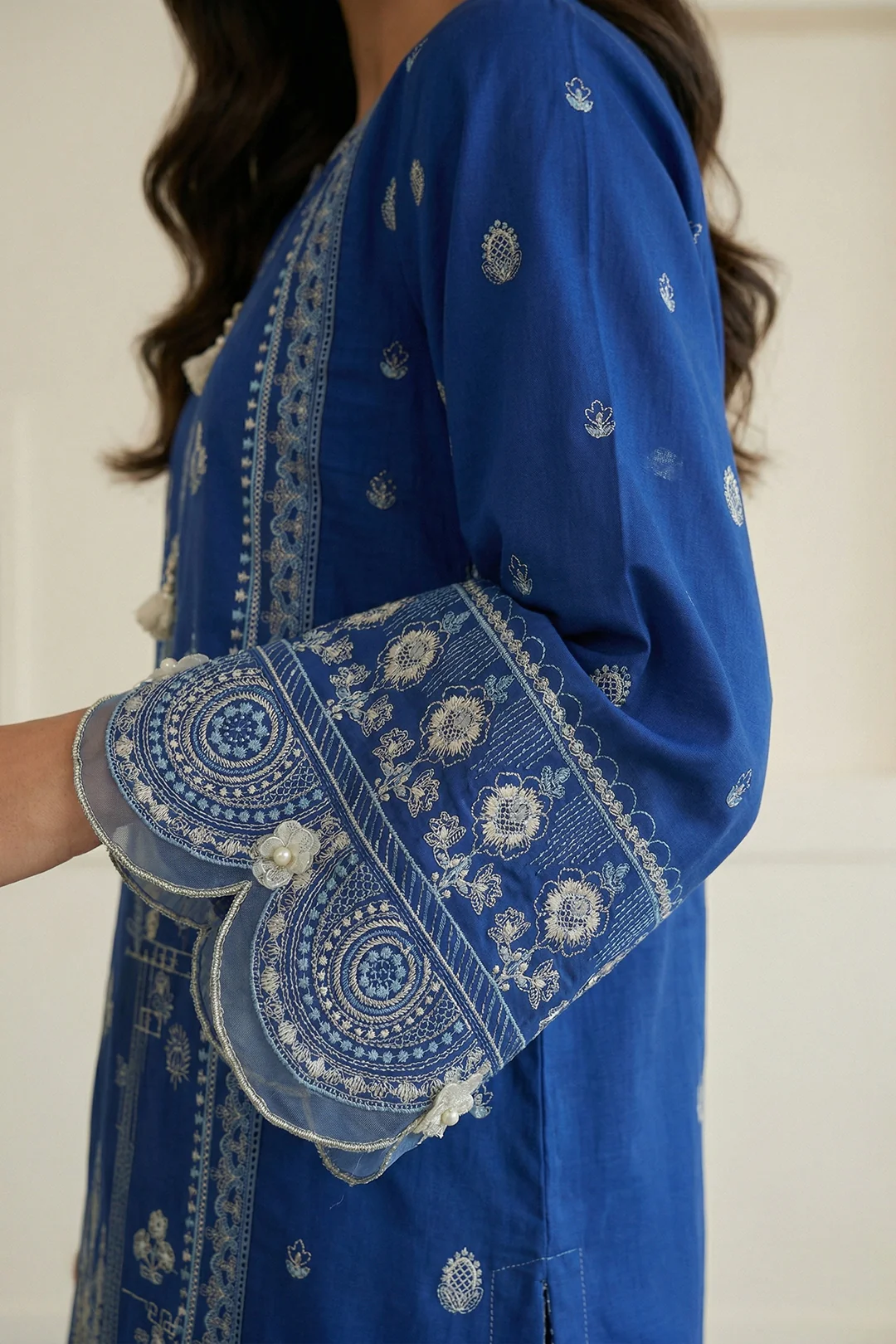 Embroidered Shirt Shalwar Dupatta - 0647 - Image 6